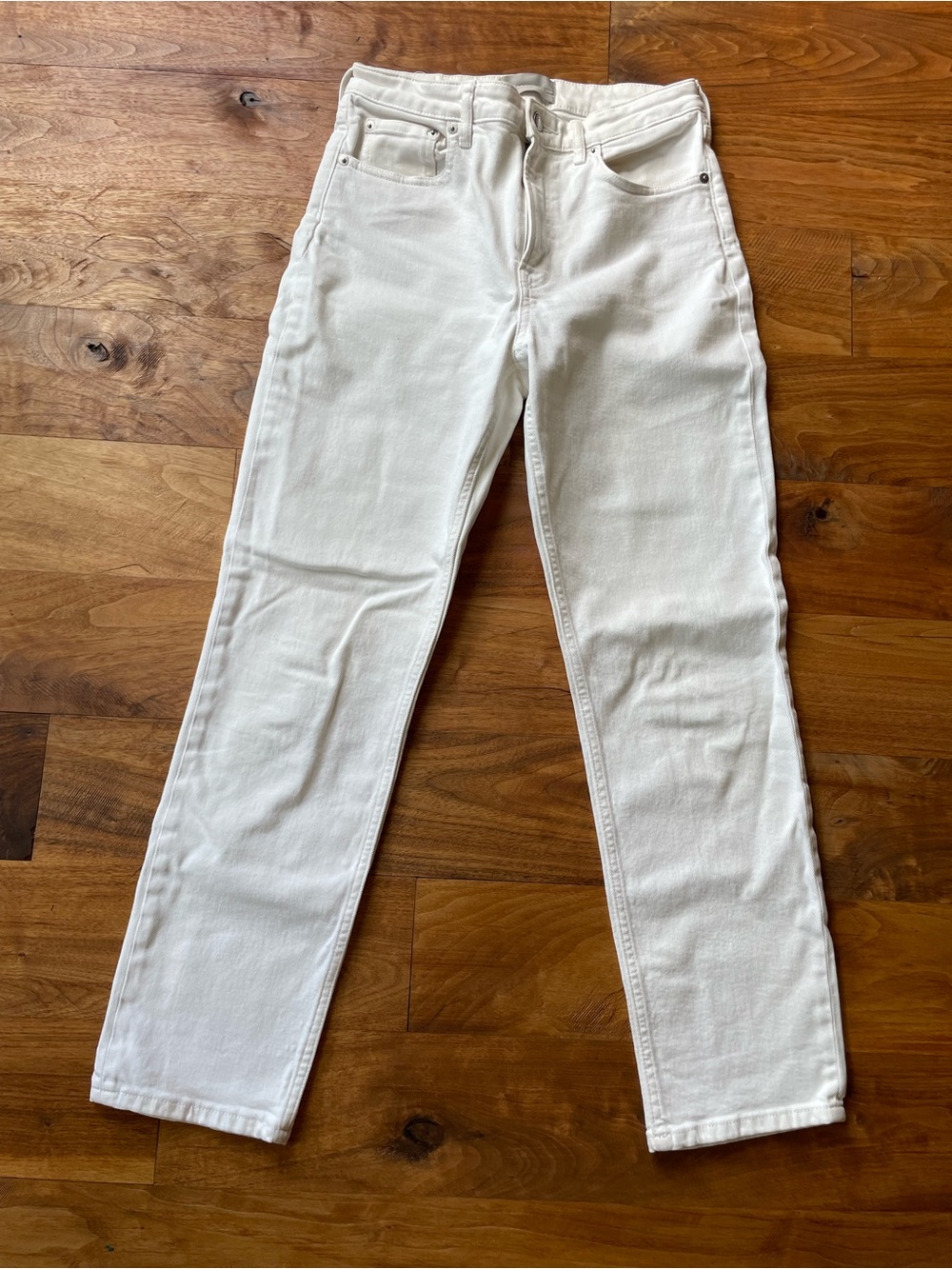 Everlane Off-White Straight-Leg Jeans High Rise size 28